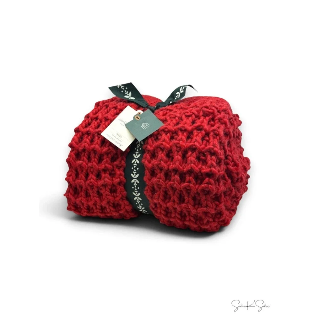 Cable Knit Throw Blanket Red - Hearth & Hand Magnolia, Target Christmas 2024